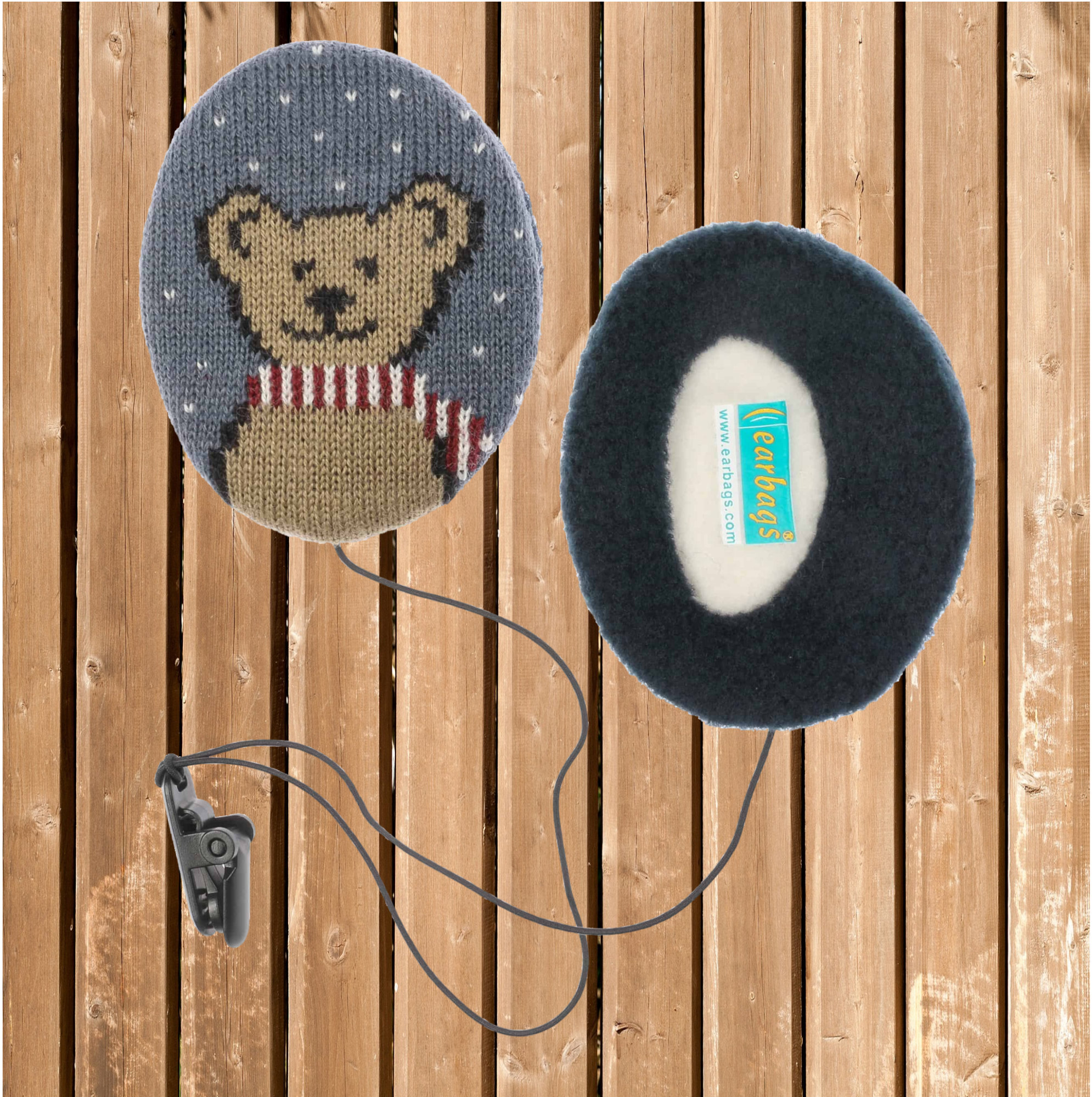 Earbags, Ohrenwärmer, Ohrenschützer, Ohrenschutz, knitted Teddy